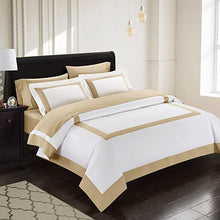Load image into Gallery viewer, 100% Egyptian Cotton Sateen Luxury 400TC Frame Patchwork zipper Closure bedding set